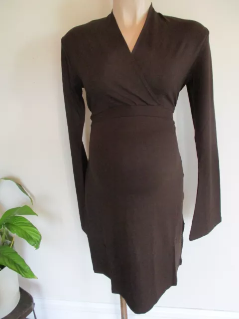 Vidavita Maternity & Nursing Brown  Long Sleeve Dress Size M 10-12 Bnwt