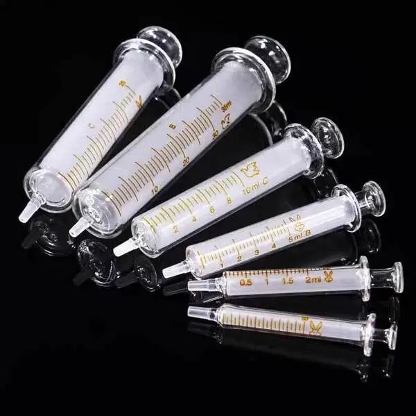 Bulk Buy 1ml-100ml Glass Syringe Sampler Laboratory Reusable Chemistry Injector