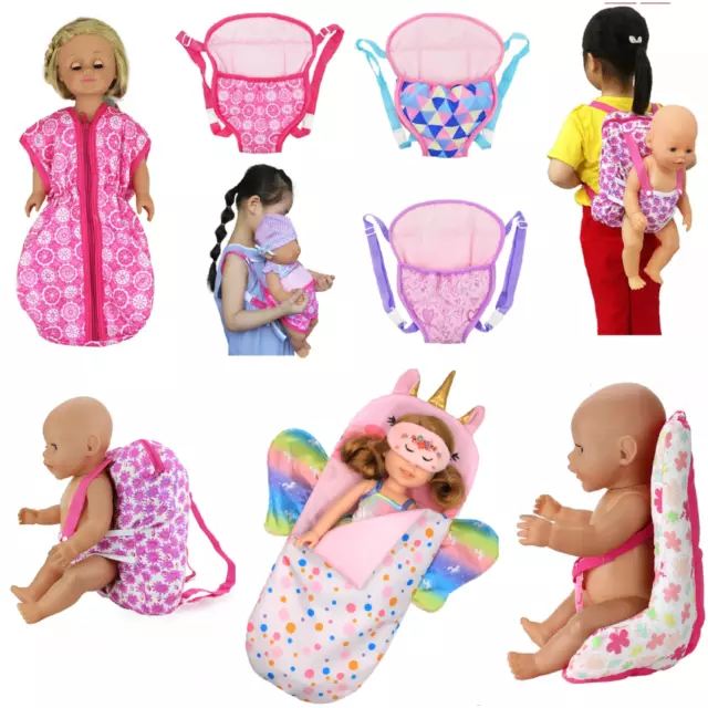 Doll Toys carrier backpack sleeping Clothes Baby Dolly Childrens toy accessories