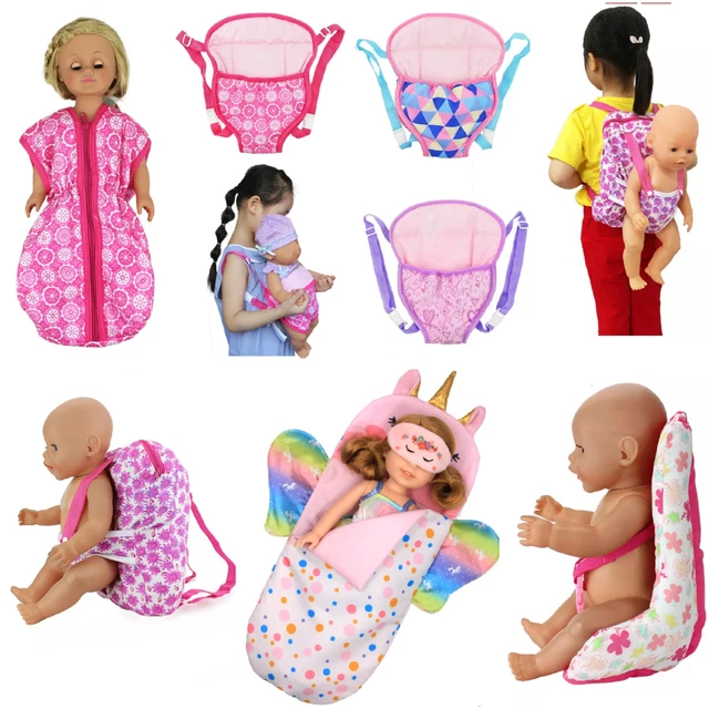 Doll Toys carrier backpack sleeping Clothes Baby Dolly Childrens toy accessories