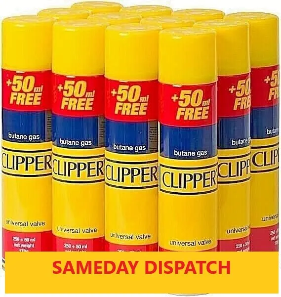 2 X CLIPPER High Quality Universal Gas Lighter Butane Gas Fuel Fluid Refil 300ML