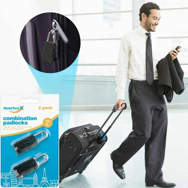 🔥2 Pack Travel 3 Combination Padlock Luggage Suitcase Bag Security Code Locker