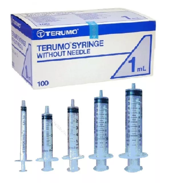 Terumo Sterile Syringes - 1ml, 3ml, 5ml,10ml, 20ml, 50ml Luer Slip Hyperderic