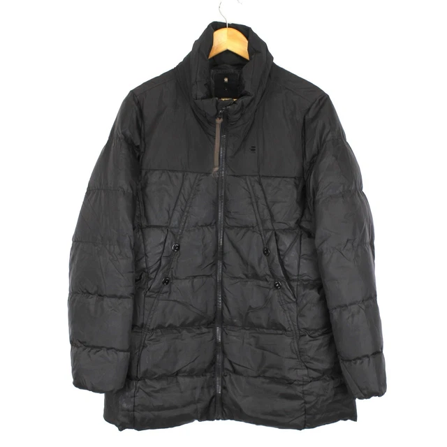 G STAR RAW WHISTLER SLIM COAT Femmes Veste Taille L Capuche Noir