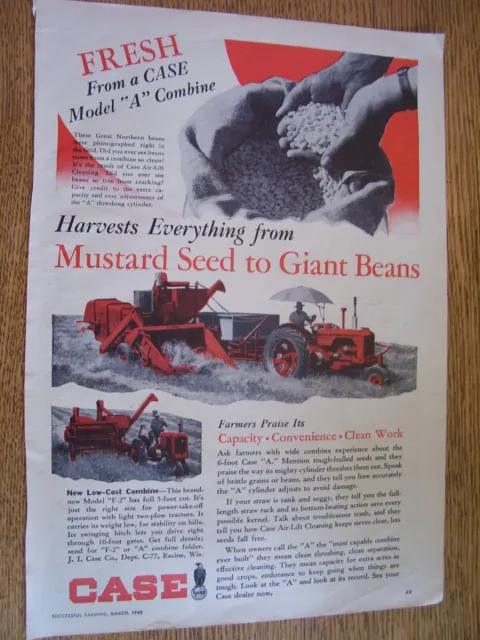 Vintage Ji Case Advertising - Va & Dc Tractors & Combines - 1948