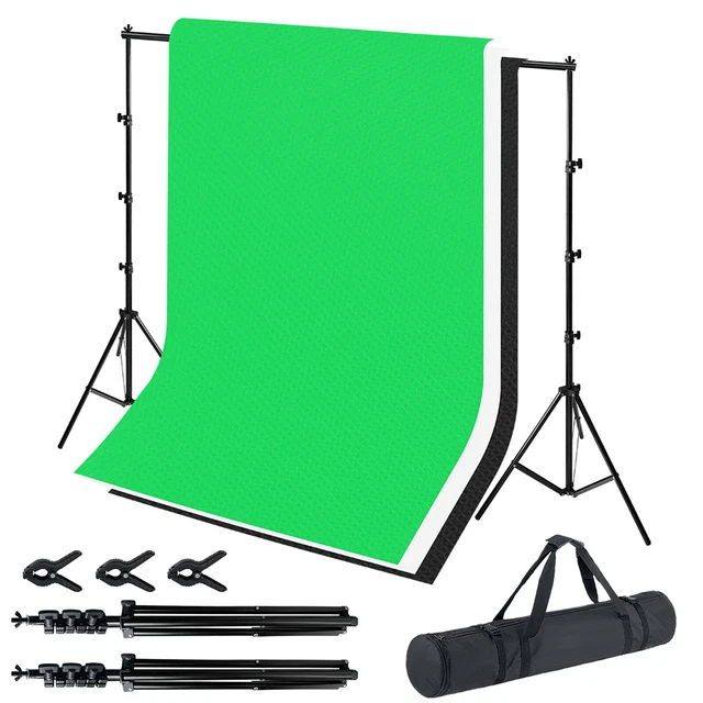Teleskop Fotostudio Komplettset Hintergrundsystem 2,6x3 m Stativ Hintergrund Neu