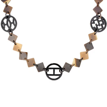 Hermes Ava Hava Buffalo Horn Necklace Black Second Hand