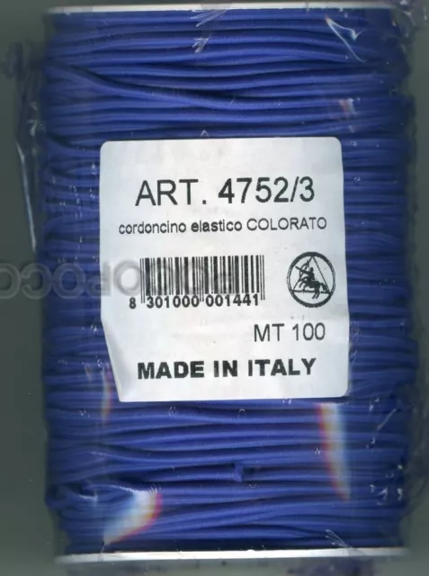 5 metri di GALLONE CORDONCINO TUBOLARE ELASTICO COLORATO ART. 4752/3