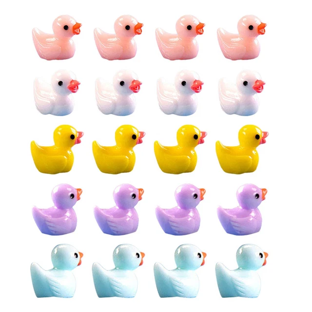50 Pcs Mini Resin Ducks Resin Duck Charms Artificial Duck Miniture Ducks Statue