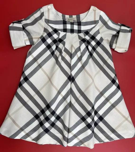 BURBERRY Toodler GIRLS Nova Check Dress Adjustable Sleeves EUC Sz 5 y