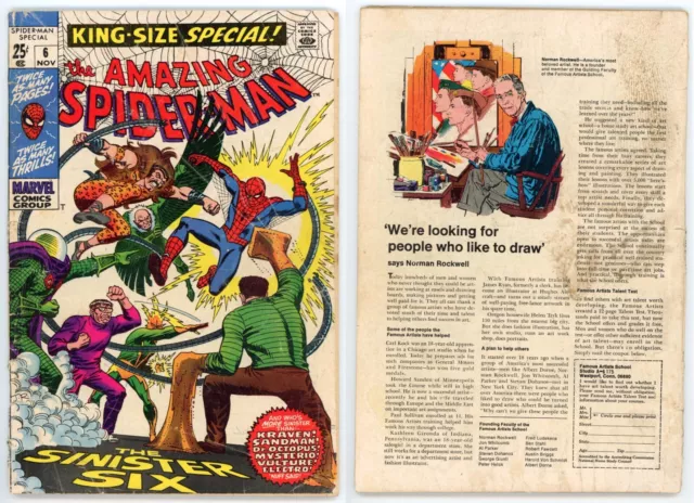 Amazing Spider-Man Annual #6 (VG- 3.5) Reprints 1st app Sinister Six 1969 Marvel