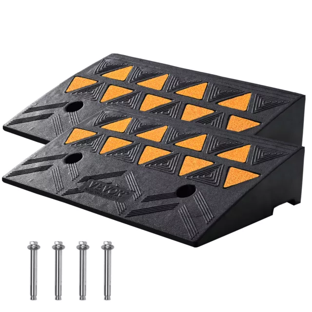 VEVOR Rubber Curb Ramp Driveway Ramp for Curb 2 Pack 4.3" Rise 33069 lbs Load