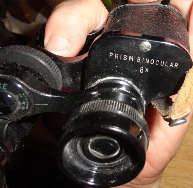 Antique Maxim Paris Stereo Prism 8x Binoculars WELL USED & DIRTY WITH CASE