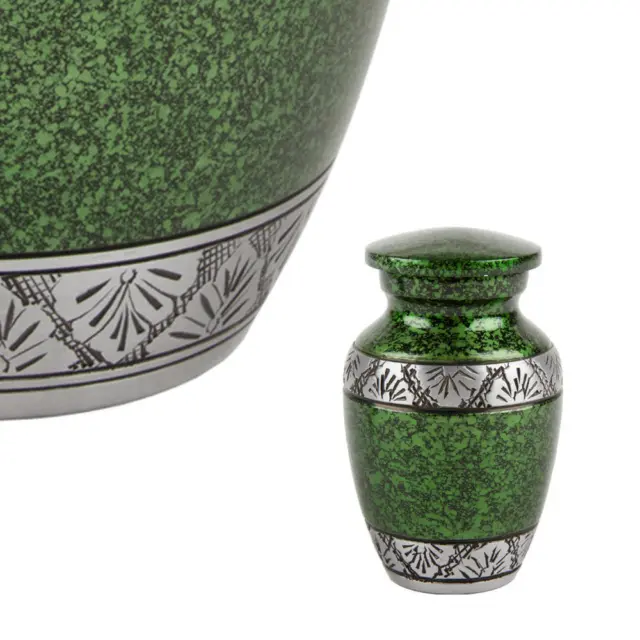 Perfect Memorials Green Lively Leaves Keepsake Cremation Urn