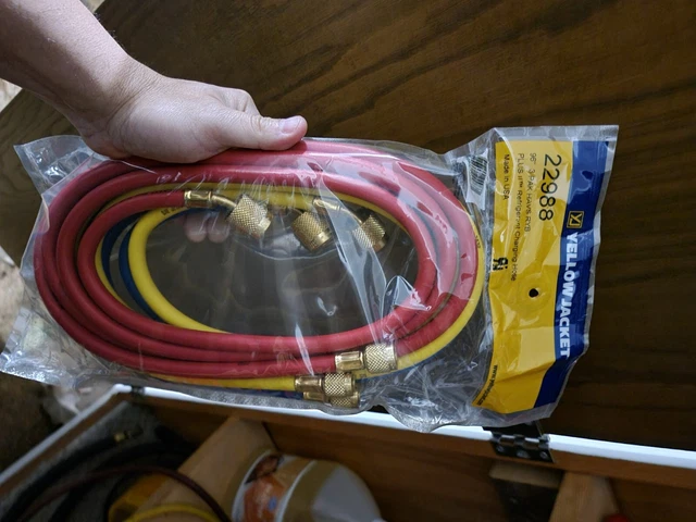 Yellow Jacket 22988 96", 3 Pak, Plus II 1/4" Hose w/ Sealright Fitting