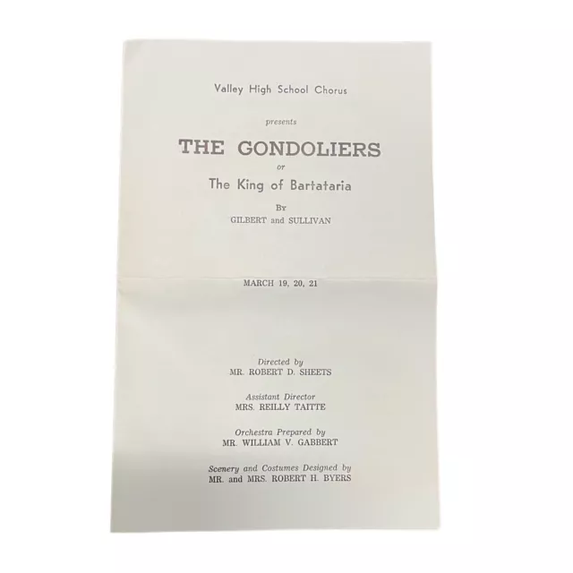 1960s Valley High School Chorus Gondoliers King of Bartataria Albuquerque, NM