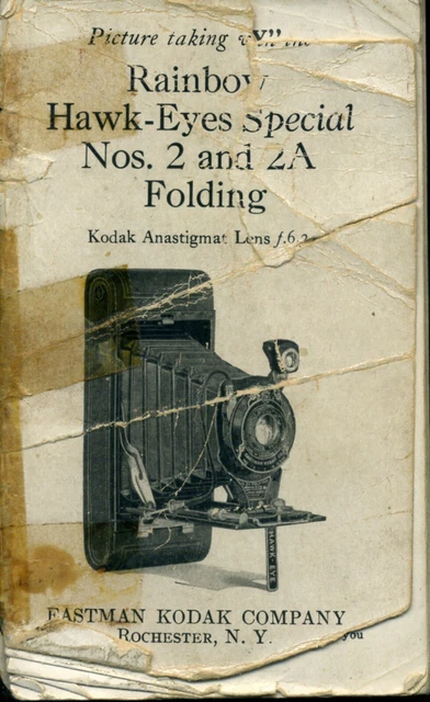 OLD MANUAL for 1921 Eastman Kodak Rainbow Hawk-Eyes Special Nos. 2 & 2A Folding