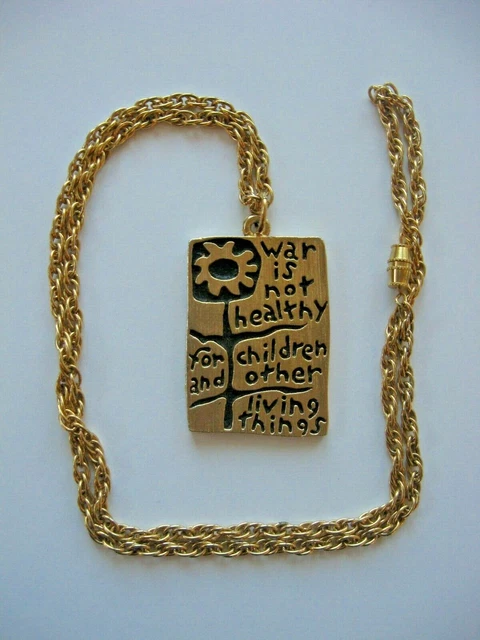60s ヴィンテージ　ネックレス　war is not healthy ヒッピー 60's 