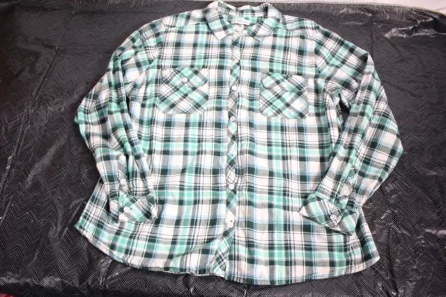 Croft & Barrow Flannel Button Down Shirt XXL  Plaid Womens Long Sleeve