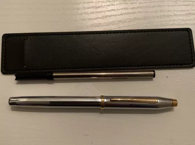 Cross Century II Medalist Selectip Rollerball Pen in Chrome with 23K Gold Trim 2