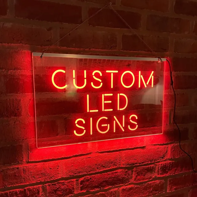 Custom LED Neon Look Sign Personalised Light Up Illuminated Bar Man Cave Sign