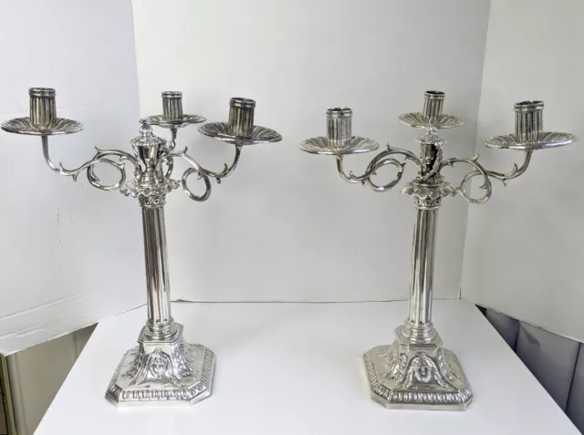 Two Augsburg 1783 Silver Louis XVI Candlesticks Johann Philipp Heckenauer 2121g