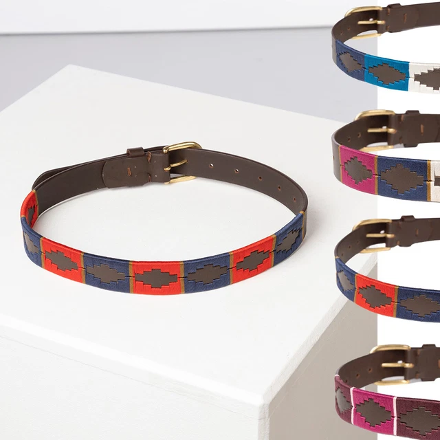 Kid's Polo Belt Boys Girls Equestrian Leather Belts Embroidered Rydale 4 Colours