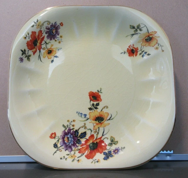 VINTAGE LIMOGES CHINA Co. Golden Glow Sandwich Dessert Plates Flowers