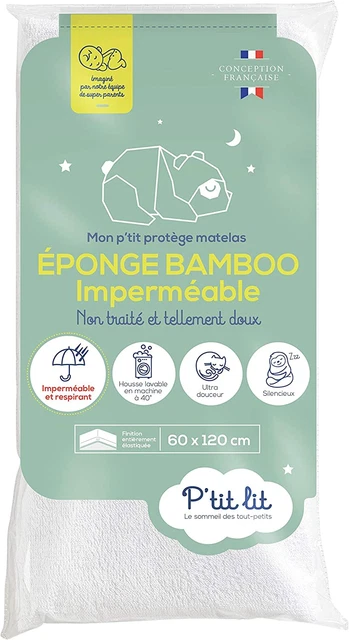 P'Tit Lit - Protège Matelas Bébé Bamboo | Alèse Imperméable 60X120 Cm - Viscose