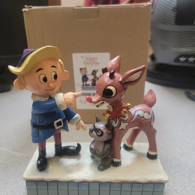 JIM SHORE RUDOLPH THE RED NOSED REINDEER TRADITIONS Hermey Touching