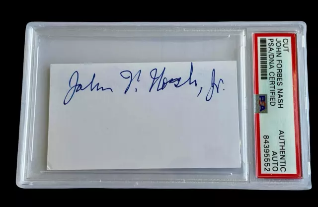 John Forbes Nash Jr Nobel Prize Economics Game Theory Signed Autograph Slab PSA