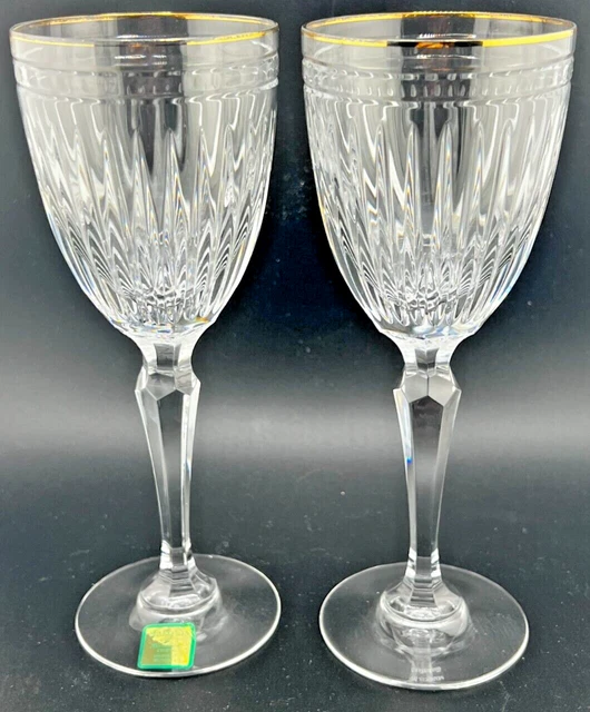 Waterford Marquis Hanover Gold Water Goblet Set Of 2