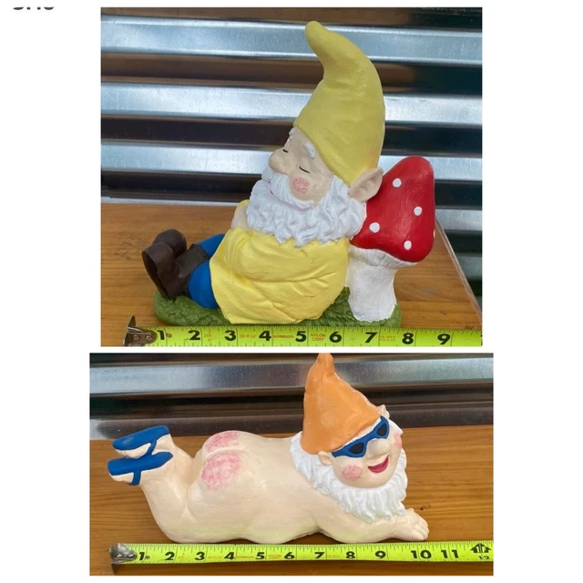 TWO LATEX ONLY Gnome Molds For Casting Concrete Plaster used good