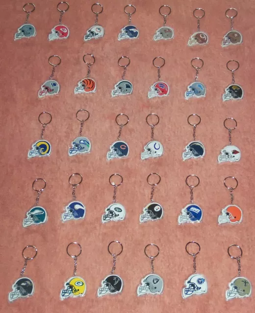 NFL : Team Logo Helmet Double Sided Keyring - Most Teams Available - New