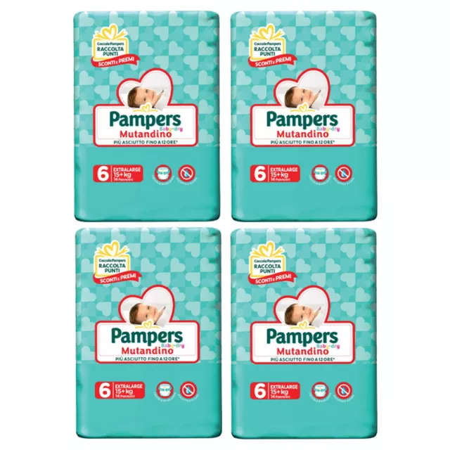 Pannolini Pampers Baby Dry Mutandino taglia 6 XL fascia elastica kg 15 + - pz 56