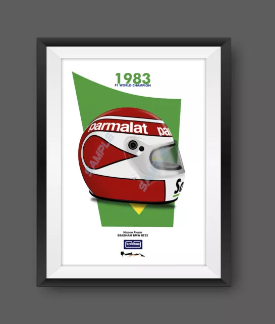 Nelson Piquet 1983 Champion Helmet F1 Print - Scuderia GP