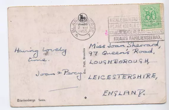 Carte postale de mécanisation Belgique Gent Gand Gand Gand Transorma Magenta Ident AW '55