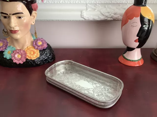 Raro vassoio decanter cocktail antico argento su rame Sheffield C1920