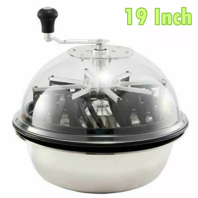 19" Manual Trimmer Stainless Bowl Bud Leaf Plant Cutter Trim Hydroponics Spin Us