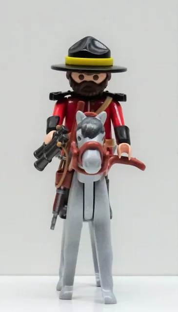 CANADIAN MOUNTY MOUNTED POLICE A Playmobil zu Pferd Kanada Karabiner Western RAR 2