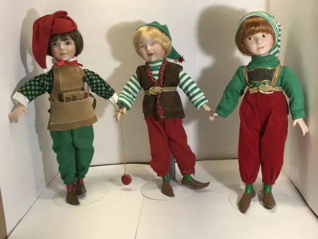 Paradise Galleries “PREMIER EDITION” 3 Elf Doll w/ Stand Treasury Collection (C)