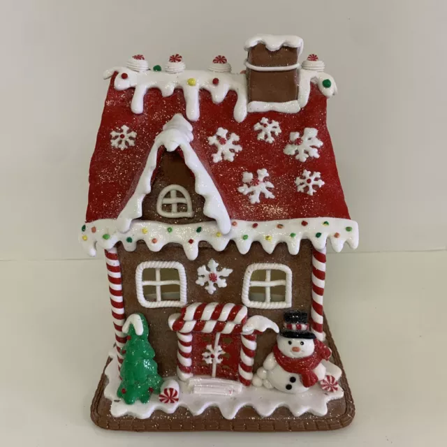VALERIE PARR HILL Gingerbread House Village Lighted Timer Holiday QVC ...