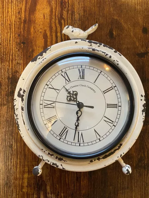 Vintage Chester Clock Works Great Crystal Has A Fine Crack And Some Scuffs