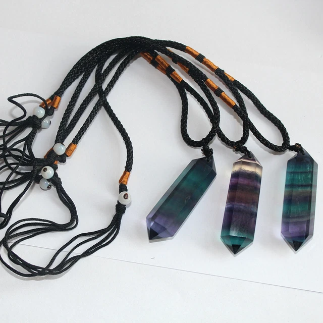 Natural Quartz Crystal Rock Stone Pendant Chakra Pendulum Necklace Healing Reiki 5
