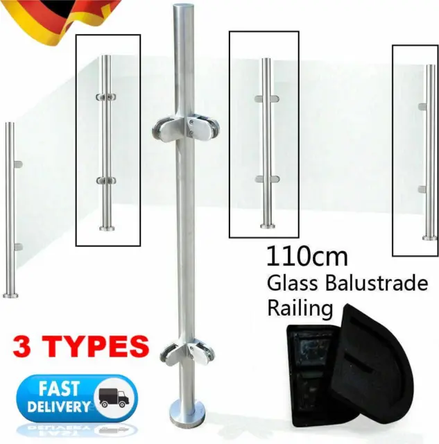 Edelstahl seitliche Montage Spigot Befestigung für Glas Glasgeländer  8-13,52mm