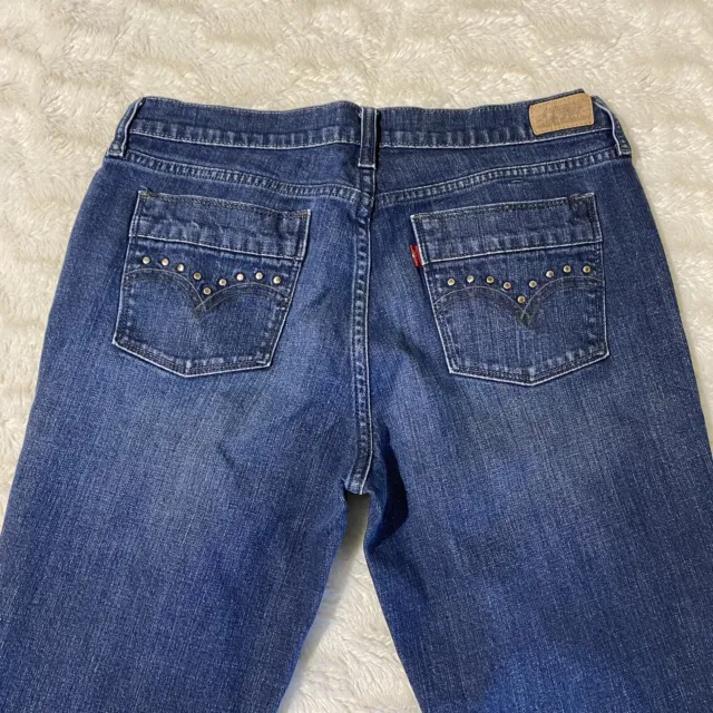 WOMENS LEVIS 515 EMBELLISHED POCKETS STRETCH BOOT CUT JEANS SIZE 32 x 30 msrd