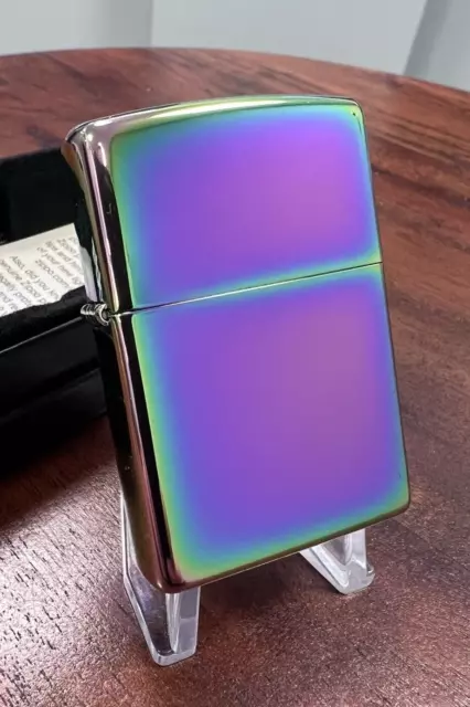 Zippo GENUINE Windproof Lighter Spectrum Metallic Rainbow Finish NEW & Boxed