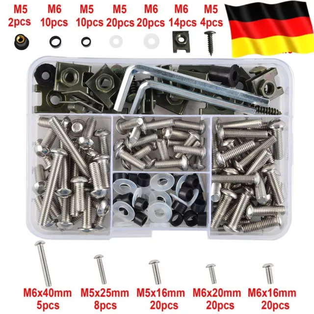 155 Stück / Satz M6 M5 Motorrad Verkleidung Schrauben Kit