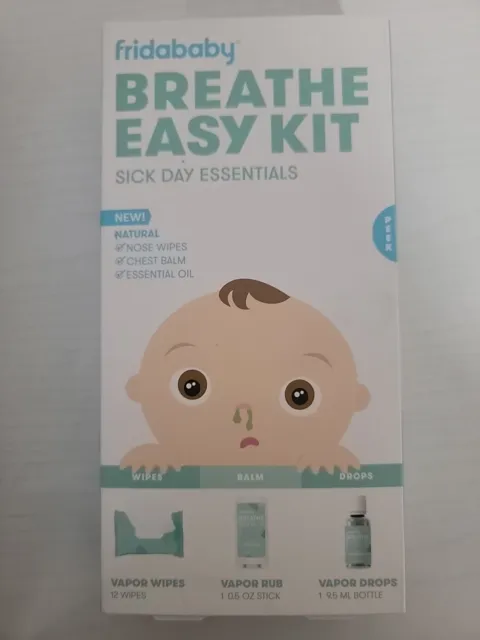 Frida Baby Breathe Easy Kit Sick Day Essentials with Vapor Wipes, Vapor Rub and