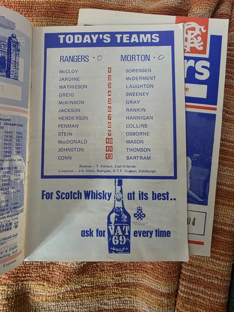 12 X RANGERS Home Programmes From Season 1970-71 some writing L11 £13. ...